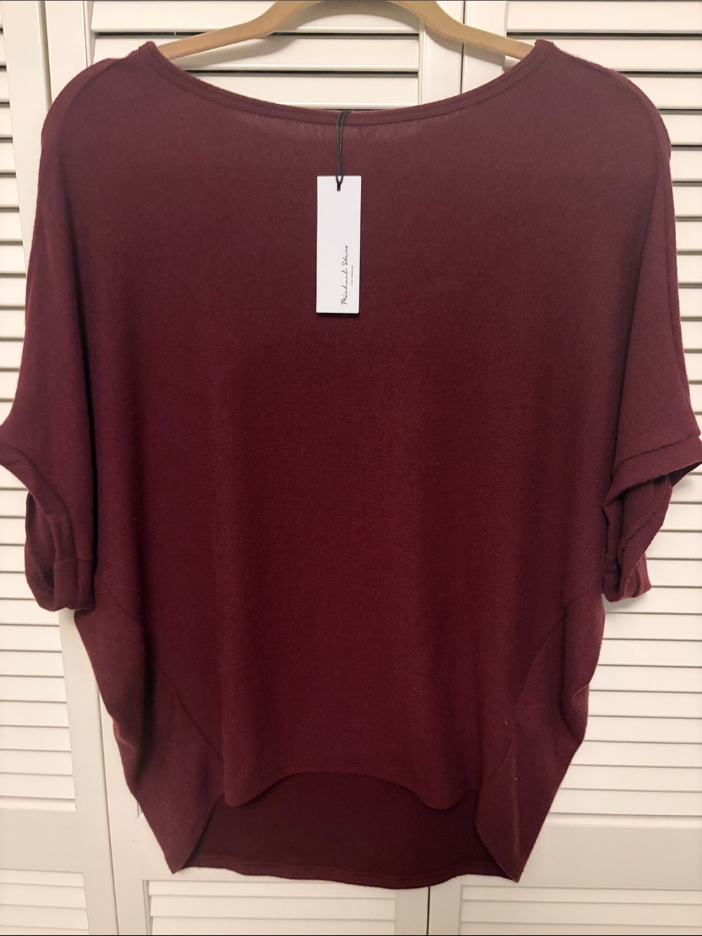 Michael Stars Maroon Short Sleeve Lightweight Sweater